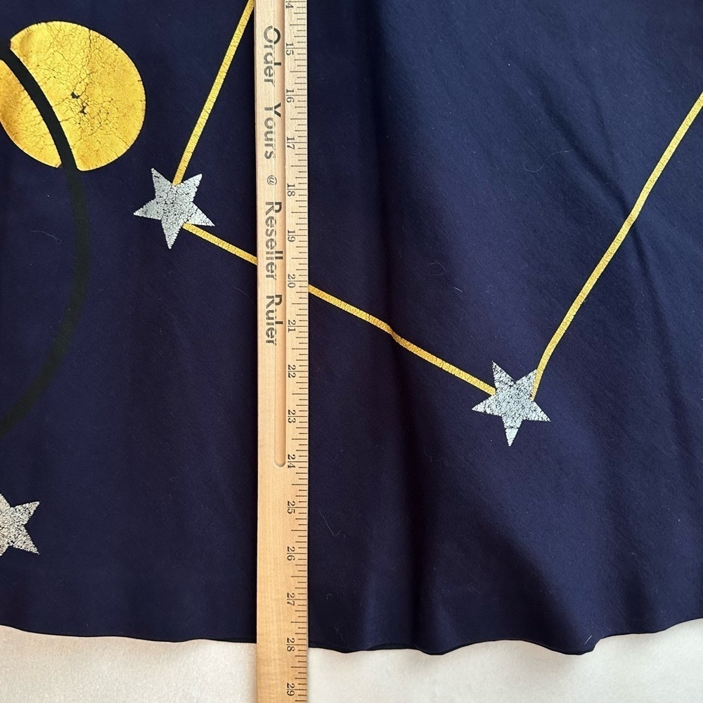 Girdear Celestial Constellation Stars Moon High Waisted A Line Full Skirt 2 blue - Picture 3 of 8